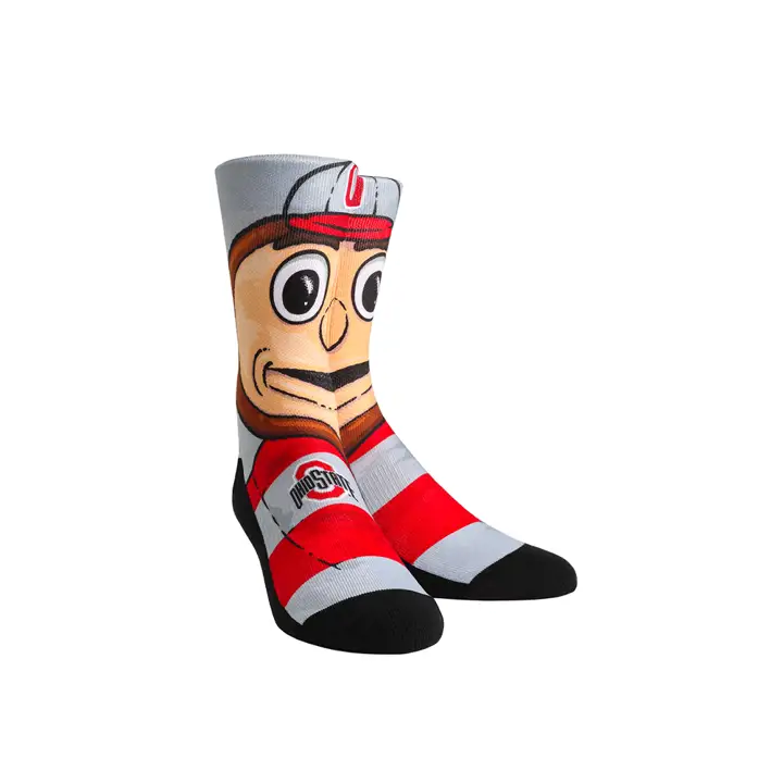 Chaussettes mascotte Ohio State Buckeyes rouge/gris