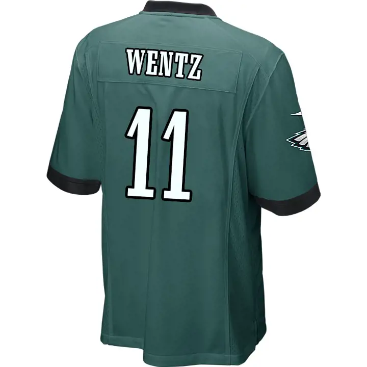 Maillot de match jeune EAGLES NFL Carson Wentz vert