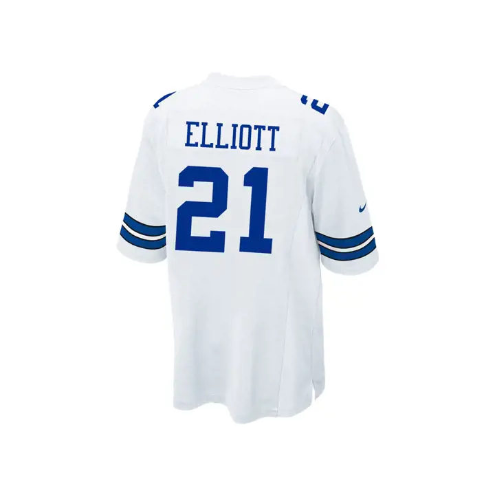 Maillot de football américain NFL Cowboys Ezekiel Elliott blanc