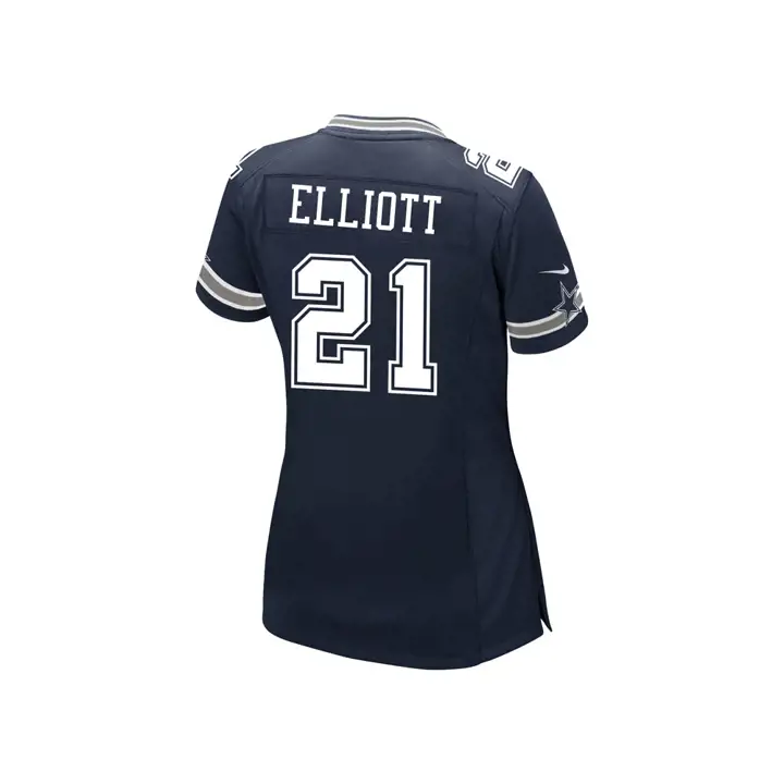 Maillot de match NFL Cowboys Femme Ezekiel Elliott bleu marine