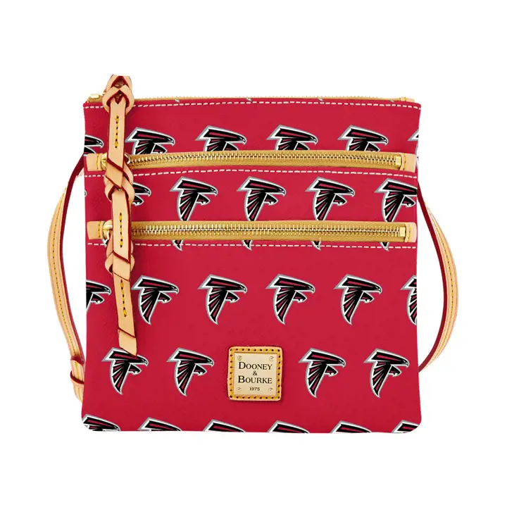 Sac bandoulière à trois compartiments zippés Dooney & Bourke ATLANTA FALCONS ROUGE