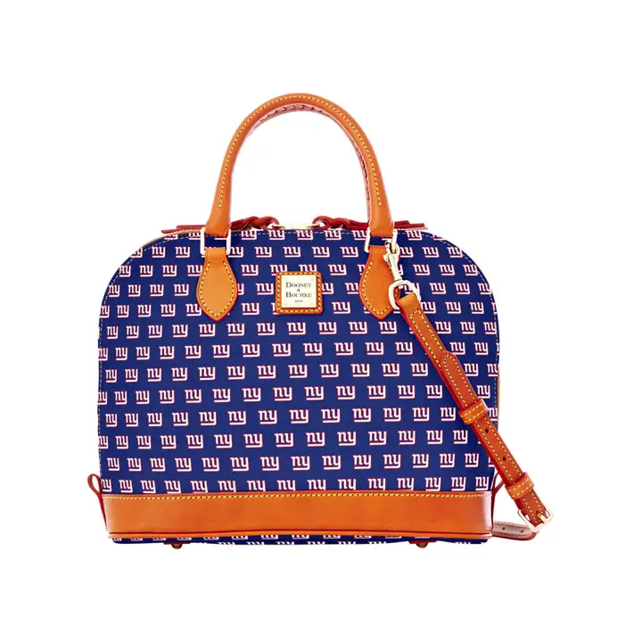 Sac à main zippé NEW YORK GIANTS MARINE/marron