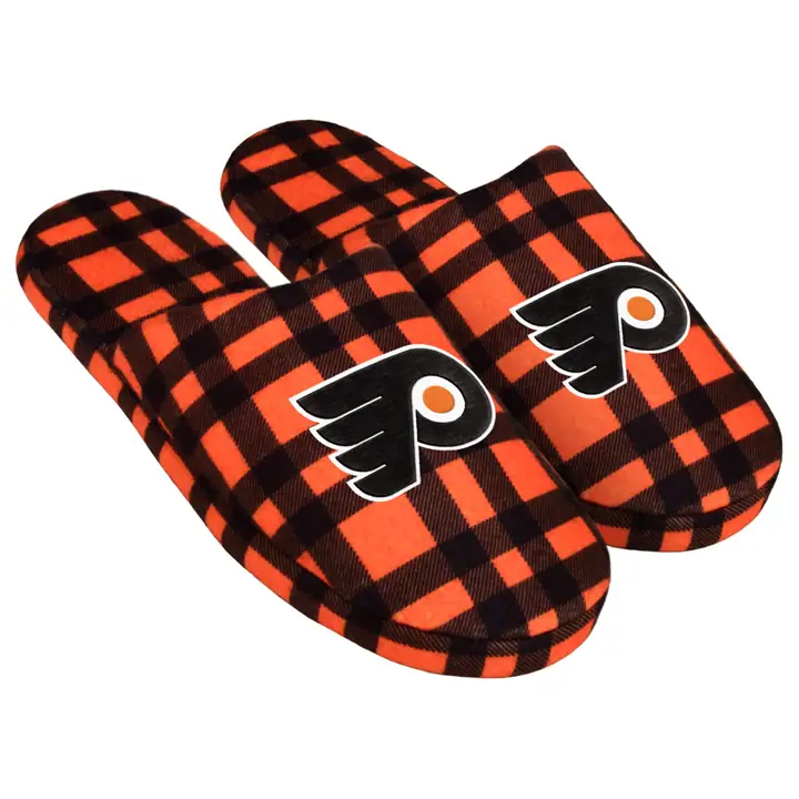 Claquette Philadelphia Flyers en flanelle noire/orange à carreaux