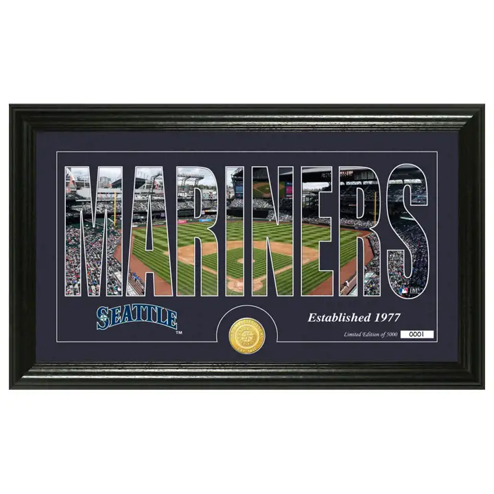 Seattle Mariners Silhouette Mot Art Photo Menthe AST