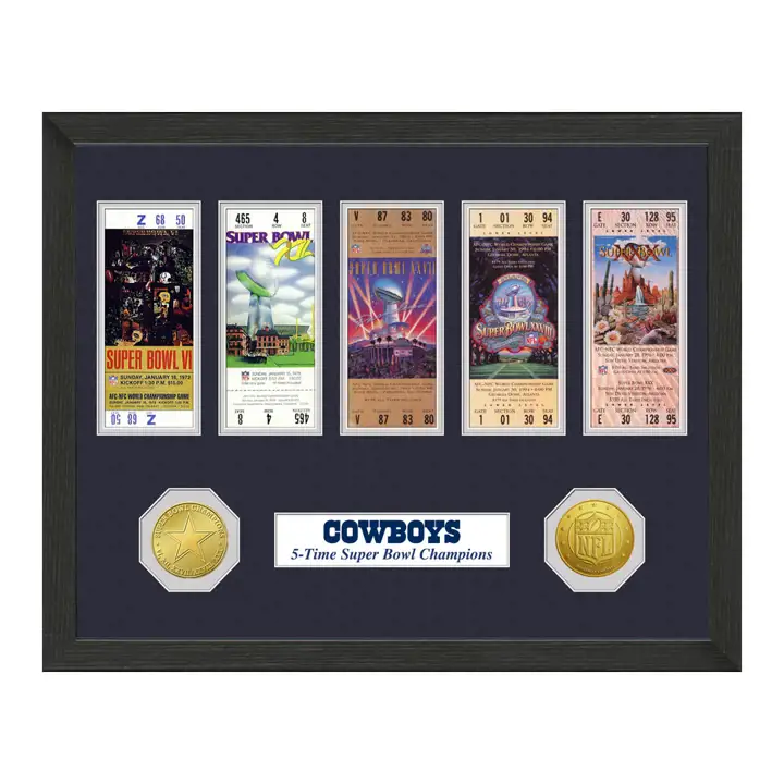 Cadre pour billet Dallas Cowboys Noir/bleu