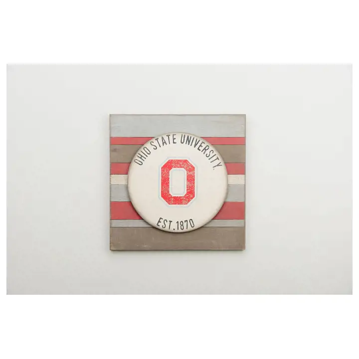 Ohio State Panneau Rayé 16 x 16 rouge/gris