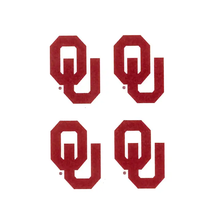"Tatouage de supporter sans eau \"OU\" Oklahoma cramoisi/blanc"