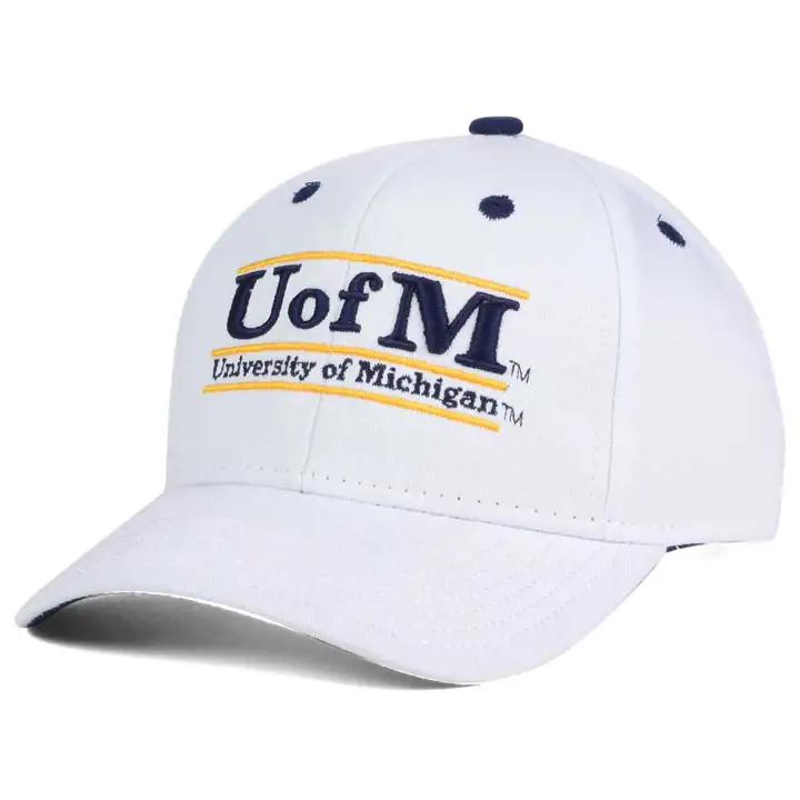 "Michigan Wolverines NCAA Classic 3 Bar \"U of M\"  WHT/navy"