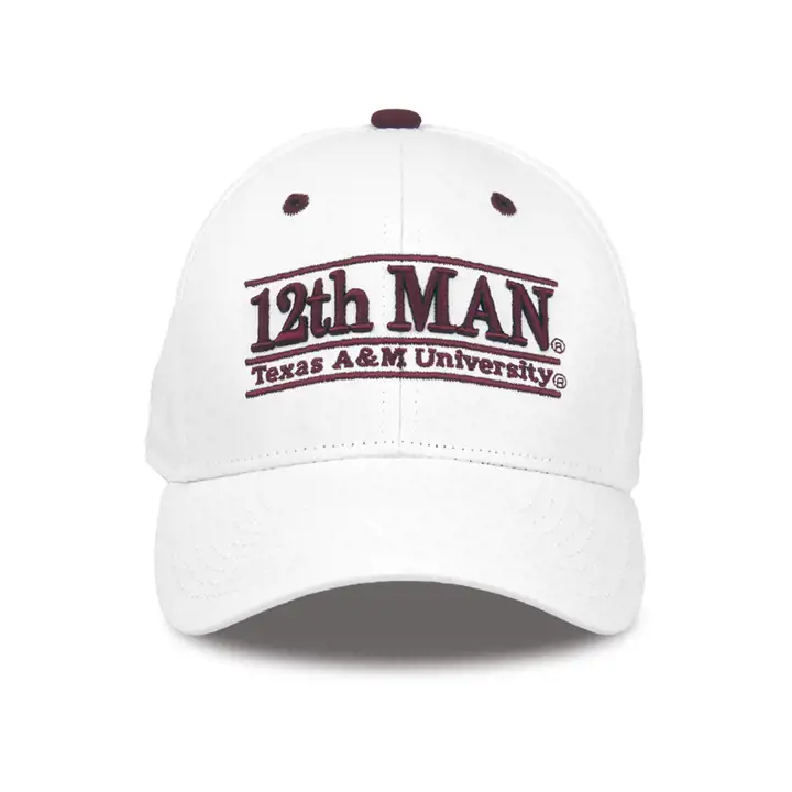 "Texas A&M Aggies NCAA Classic 3 Bar \"12TH MAN\"  WHT/mar"