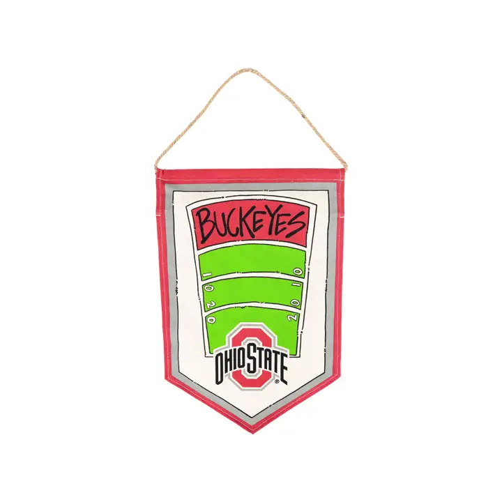 Accroche toile Ohio State 12x18 écru/rouge/vert