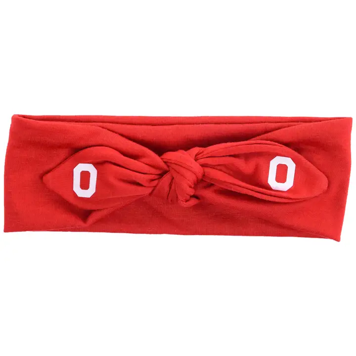 Bandeau à nœud en coton torsadé Ohio State rouge