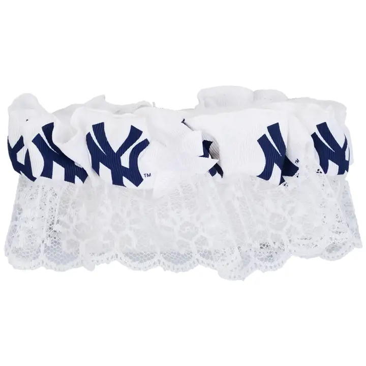 Jarretelles Yankees blanc/marine
