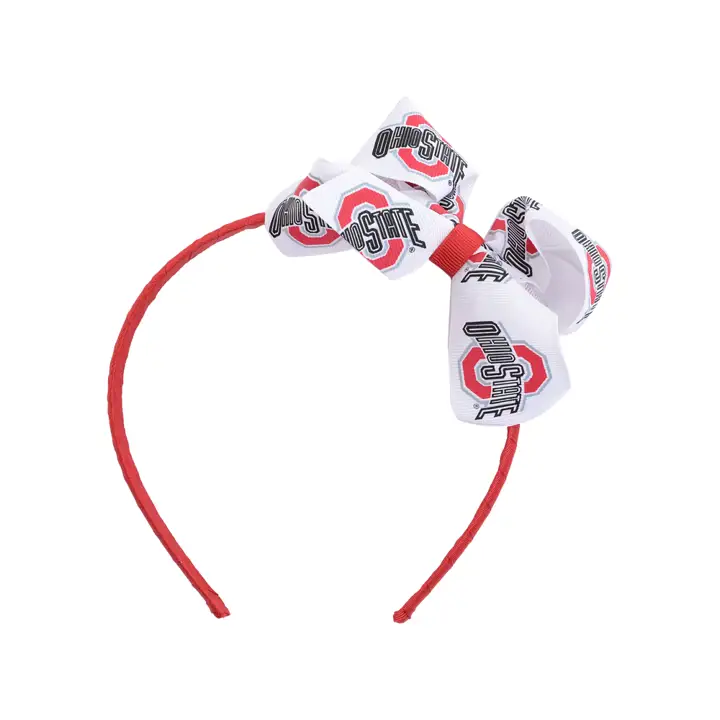 Bandeau Ohio State Buckeyes avec nœud junior blanc/rouge