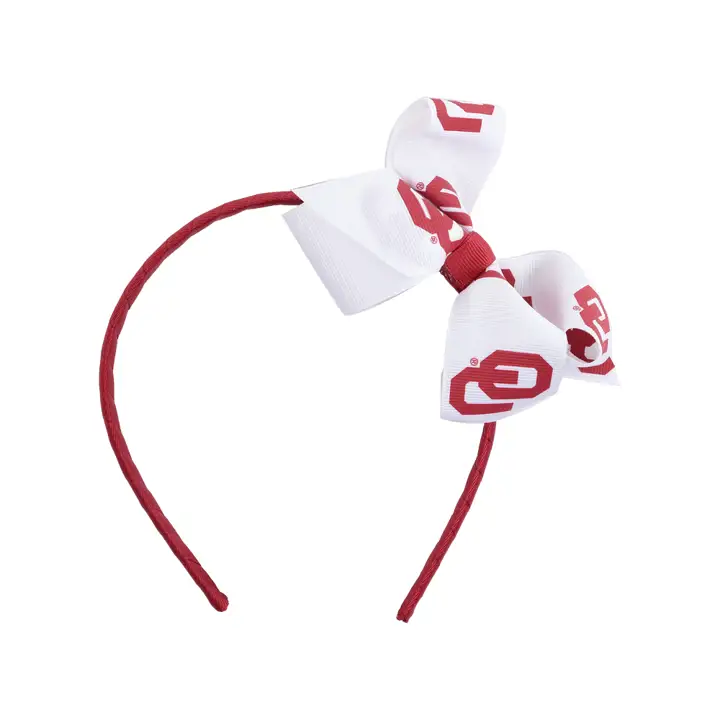 Bandeau Oklahoma Sooners avec petit nœud JR Blanc/cramoisi