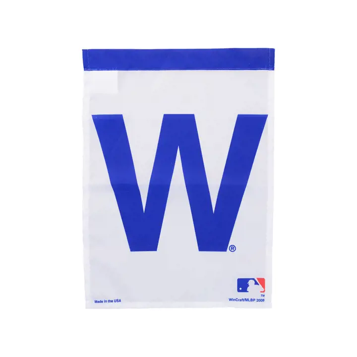 "Drapeau de jardin CUBS « W » blc/bleu"
