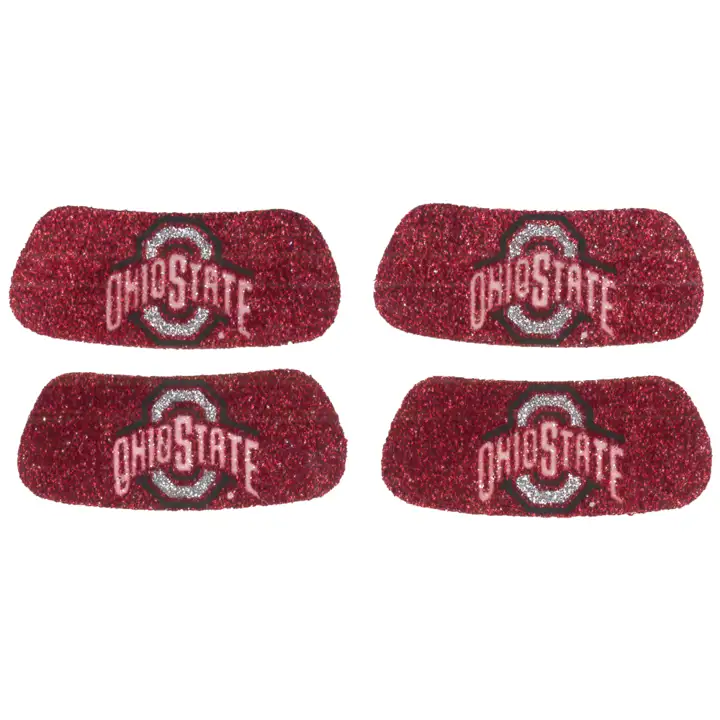 Ohio State 2 paires de stickers anti-éblouissement pailletés rouge