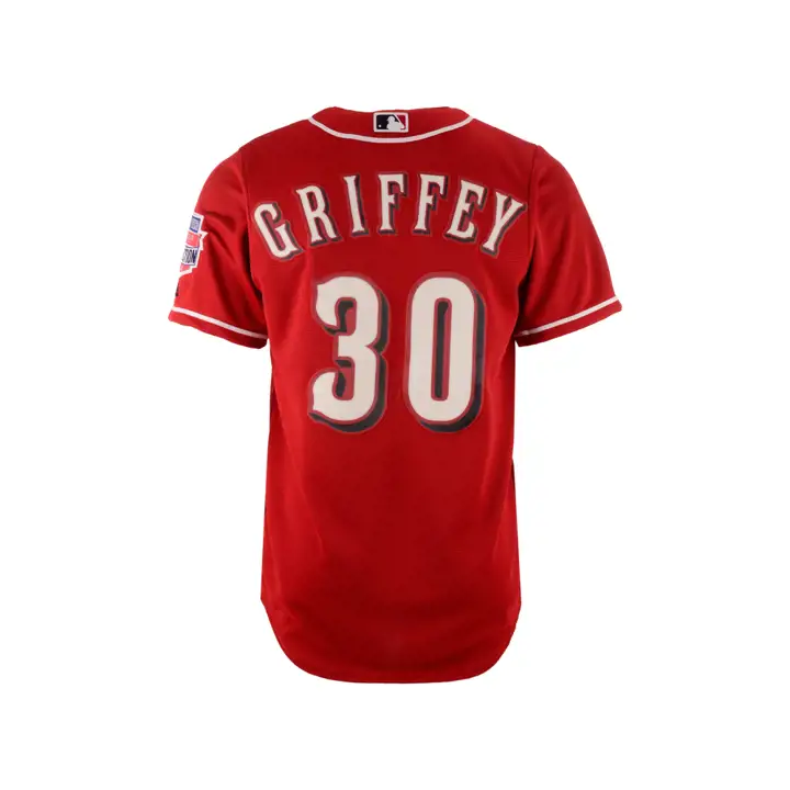 Maillot Griffey des Reds de Cincinnati (Ligue majeure de baseball) avec écusson d'intronisation au Temple de la renommée CB