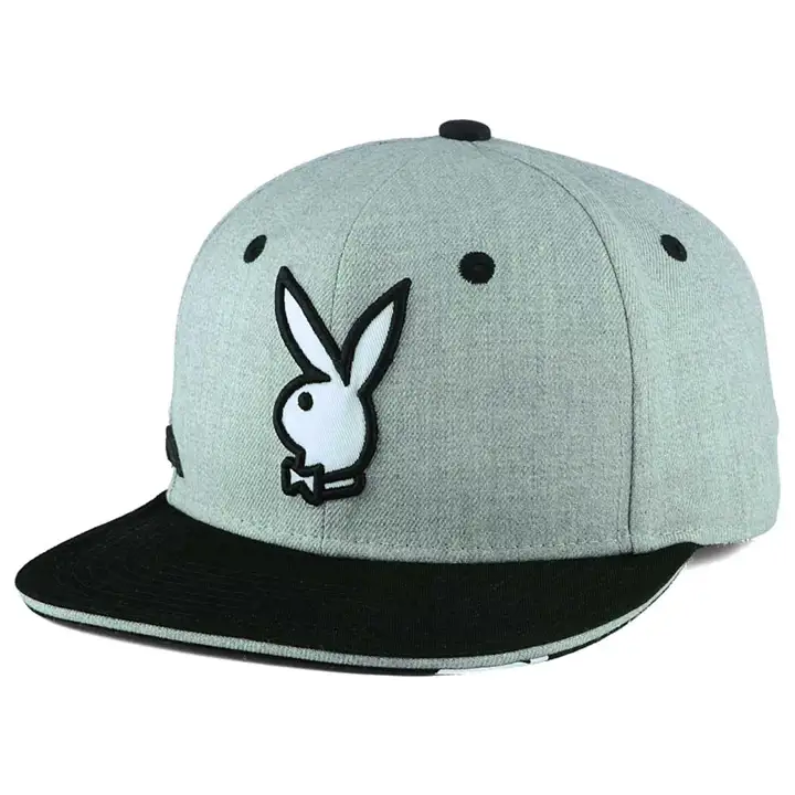 PLAYBOY PB CASQUETTE AJUSTÉE EN MAILLE CHINÉE  Gris Chiné