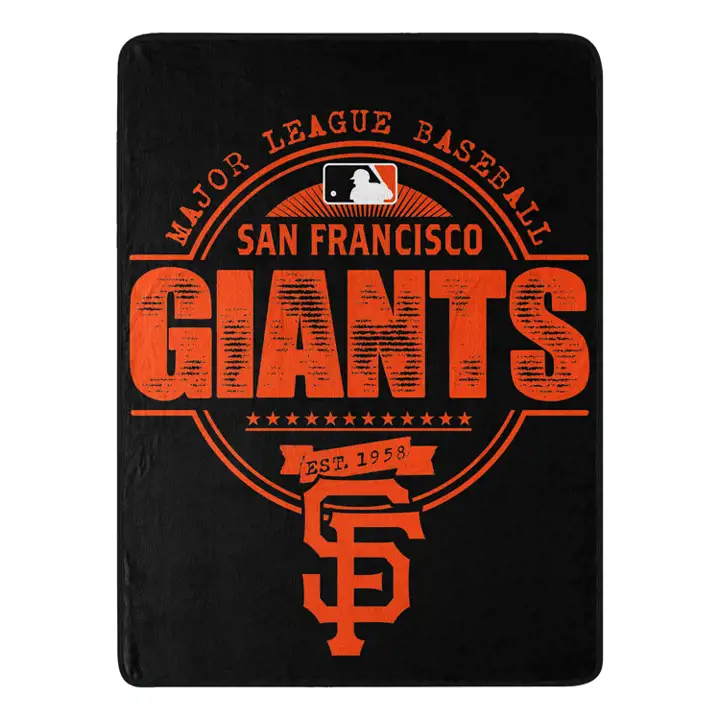 "Couverture micro-Raschel SF GIANTS 46x60 \"Structure\" noire"