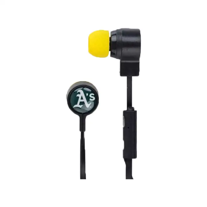 Écouteurs grand logo Oakland Athletics Noir/jaune