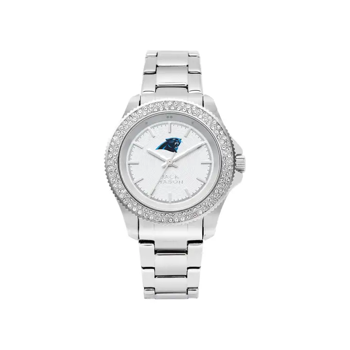 Bracelet sport Carolina Panthers Ladies Glitz argenté/blanc