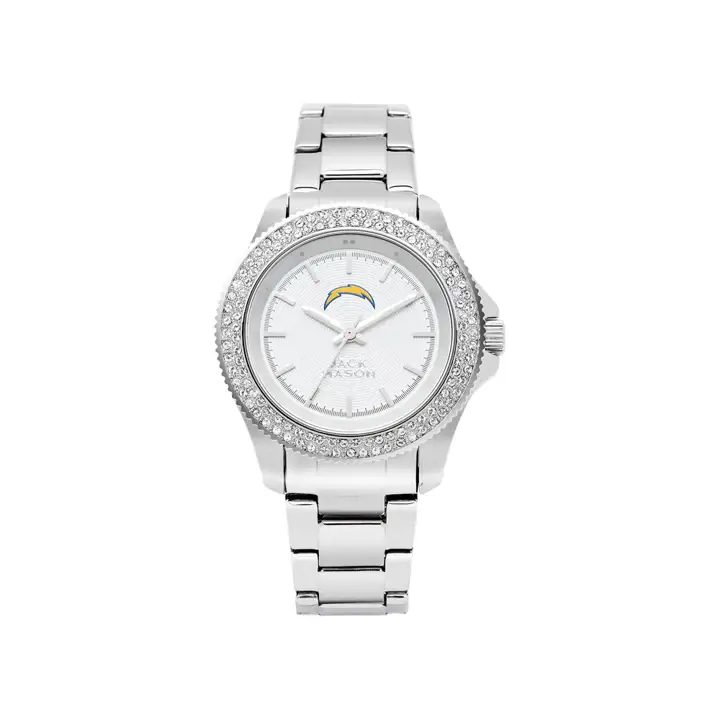 Bracelet de sport pour femme Los Angeles Chargers Glitz argent/blanc
