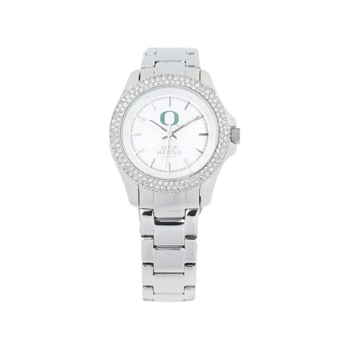 Bracelet de sport Glitz Oregon Ducks pour femmes – ARGENT/BLANC