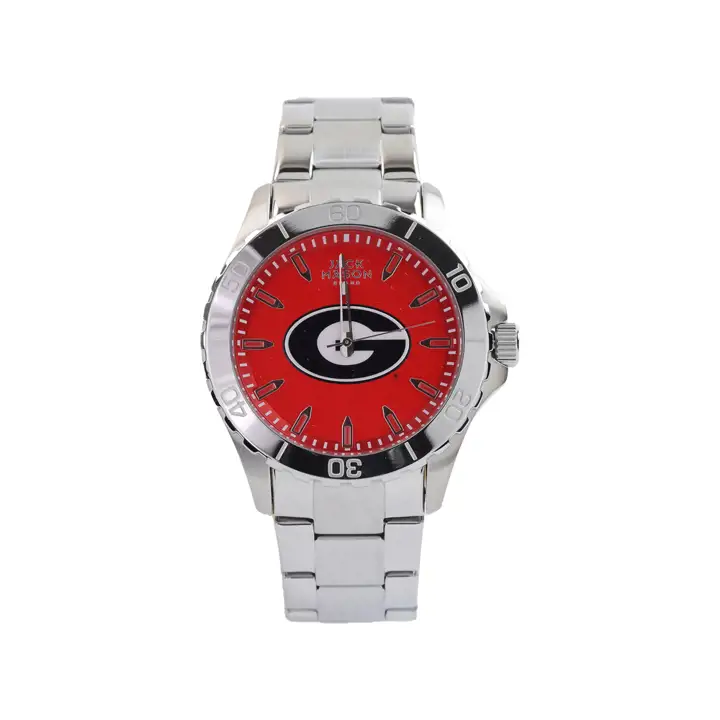 Bracelet de sport pour homme Georgia Bulldogs - Argent/rouge