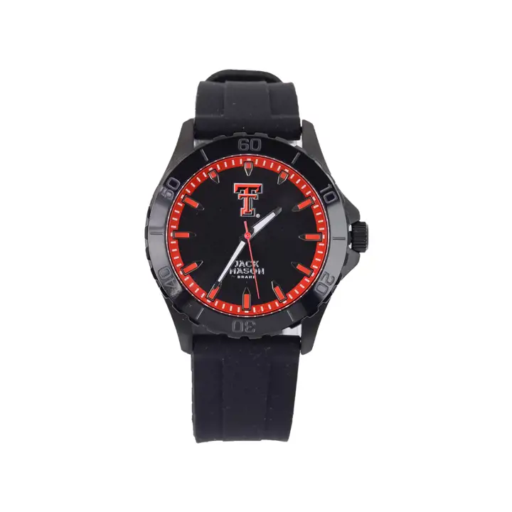 Bracelet en silicone noir pour homme Texas Tech Red Raiders Noir/rouge