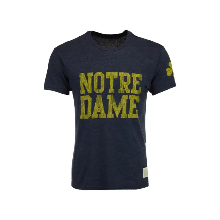 T-shirt Notre Dame NCAA Tri-Blend Vault Logo 16 ND Bleu Marine Chiné