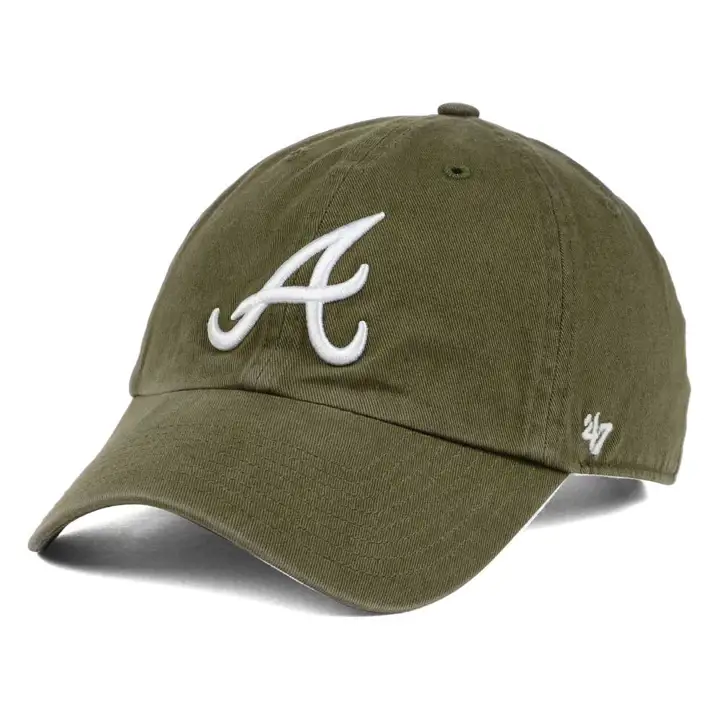 Casquette ajustée '47 Clean Up Atlanta Braves MLB Olive/Blanc
