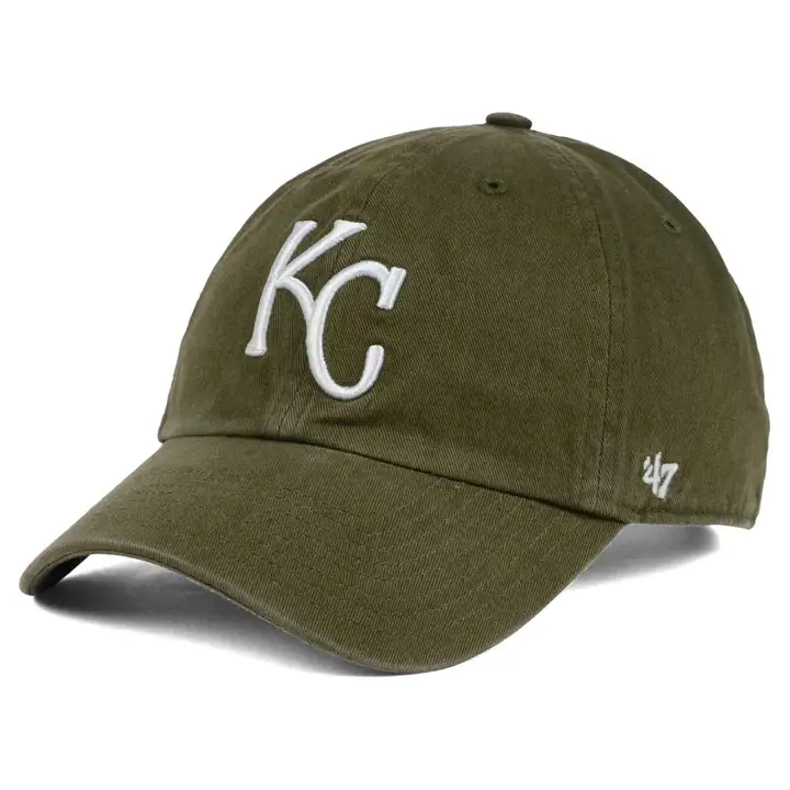 Casquette ajustable « '47 Clean Up » MLB des Royals de Kansas City, coloris olive et blanc