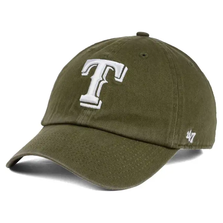 Texas Rangers MLB Olive/Blanc Casquette ajustée « Clean Up » de 47 Brand - Olive
