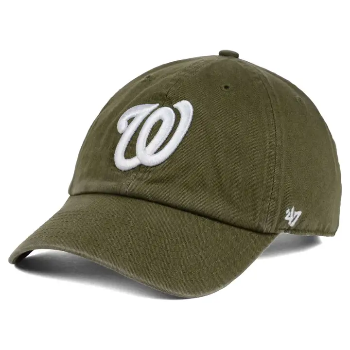 Casquette « ’47 Clean Up » MLB des Nationals de Washington, vert olive/blanc