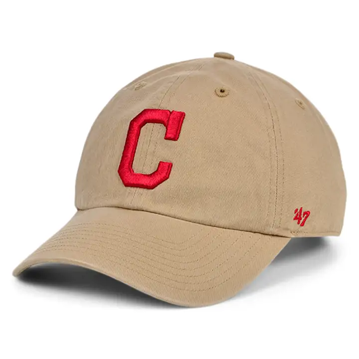 "INDIANS MLB Kaki '47 Casquette Ajustable Rouge \"C\" KHA"