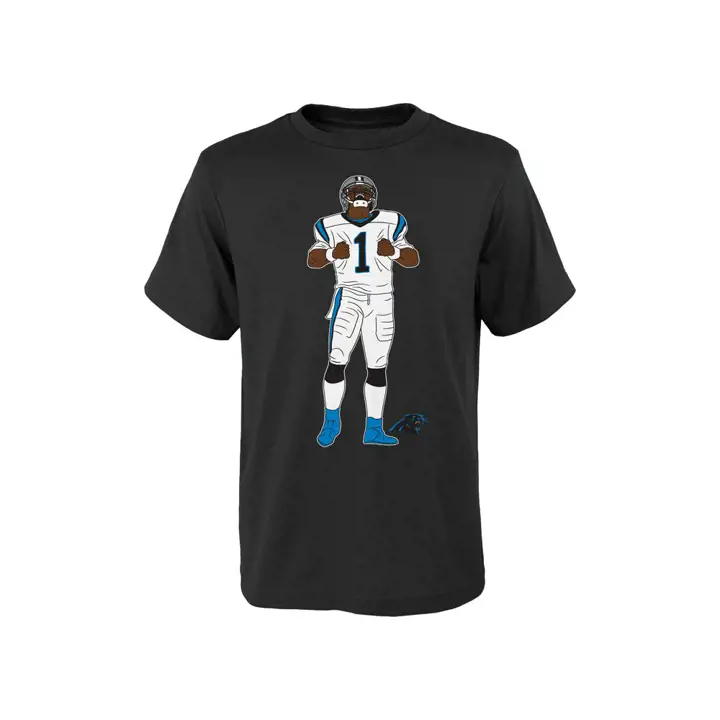 T-shirt PANTHERS NFL célébration pose jeunesse 16 Newton noir