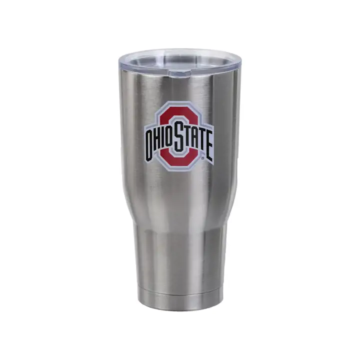Gourde Ohio State en acier inoxydable - 32 oz argent