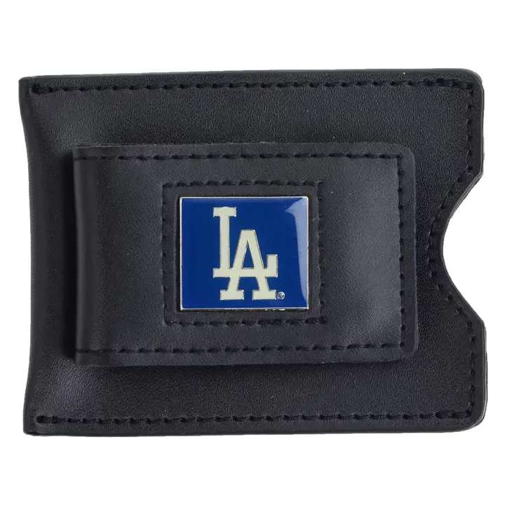 Porte-cartes/Pince à billets en cuir DODGERS bleu/noir