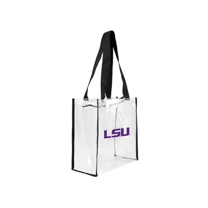 Sac fourre-tout carré LSU transparent/noir