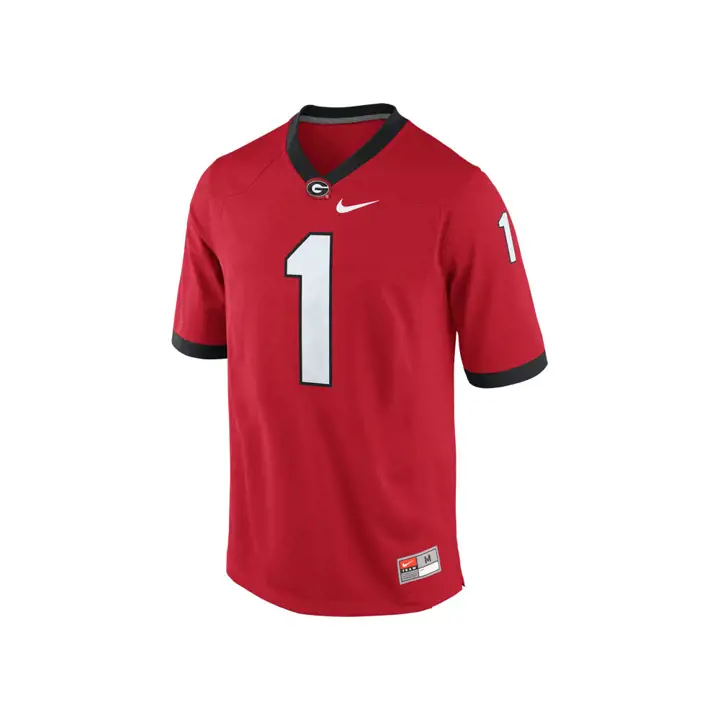 Maillot de match de football américain réplique NCAA de Géorgie #1 rouge/noir