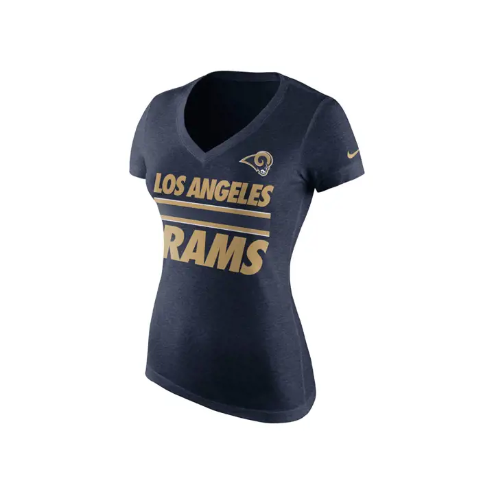 T-shirt rayé pour femme NFL LA Rams 15 marine