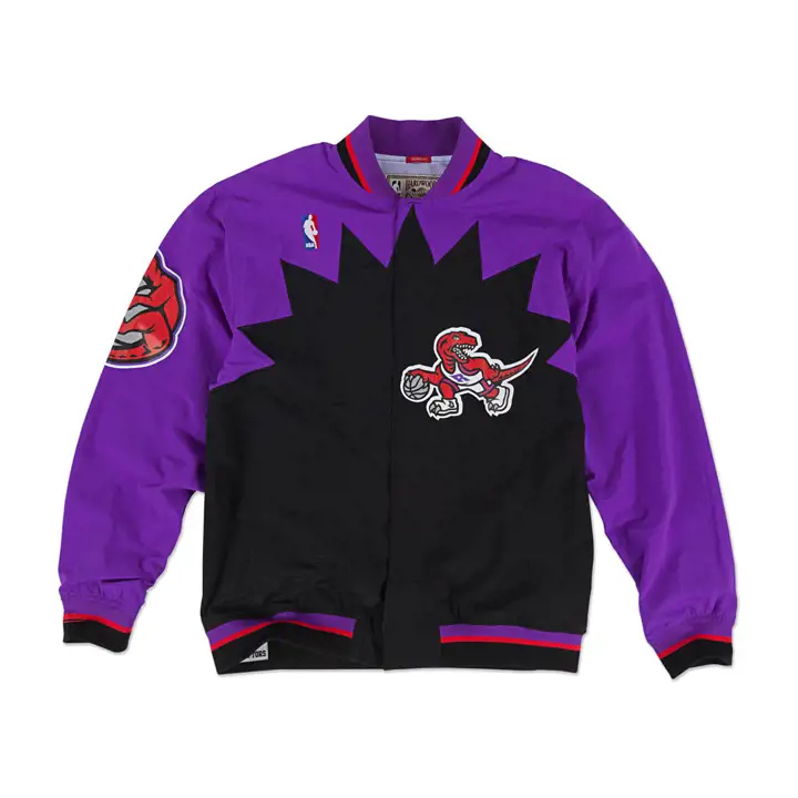 Vestes d'échauffement authentiques M&N NBA RAPTORS pur/noir
