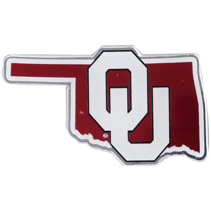 Emblème auto Oklahoma State écarlate/blanc