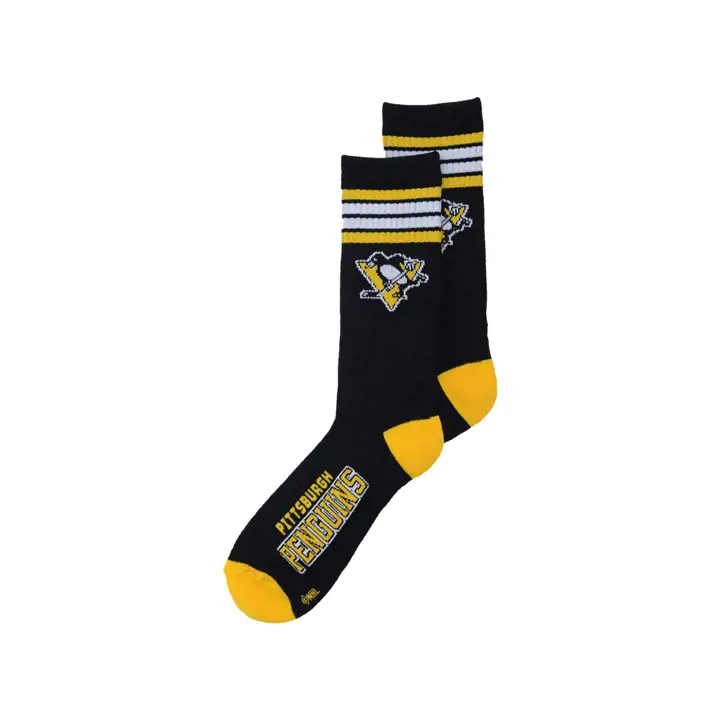 Pittsburgh Penguins 4 Stripe Deuce Crew 504 BLK/gl