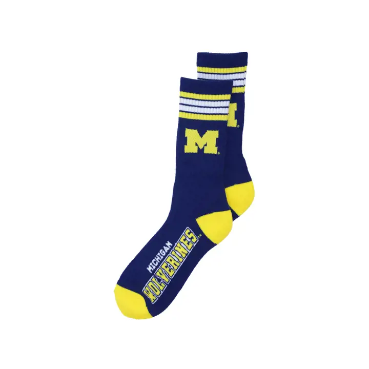 Michigan Wolverines 4 Stripe Deuce Crew 504 BLEU/gl