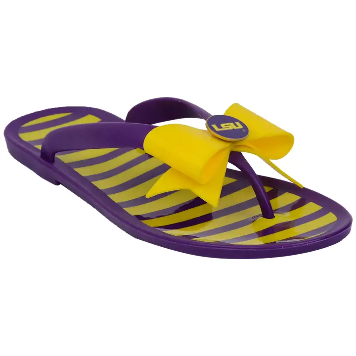Tongs L.S.U. NCAA à rayures PUR/GL