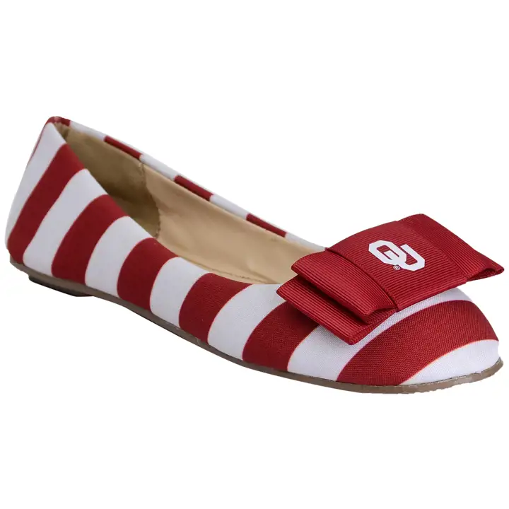 Oklahoma Sooners NCAA Stripe Flats CRIM/BLC