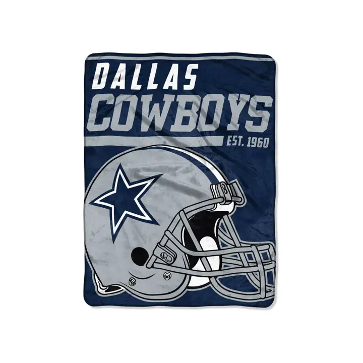 "Dallas Cowboys Micro Raschel 46x60 "40 Yard Dash" Marine/Gris"