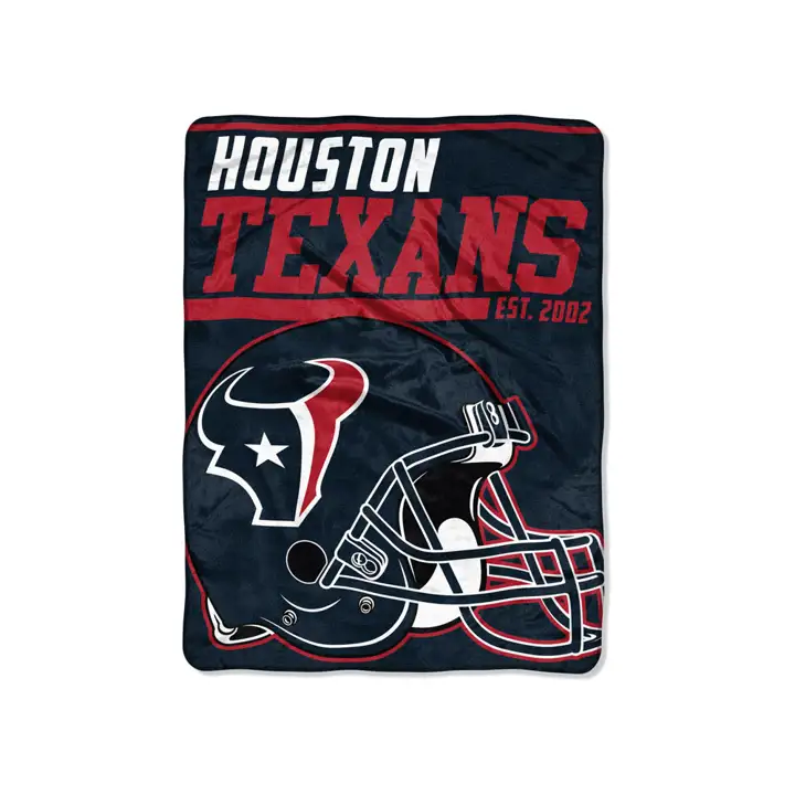 Houston Texans Micro Raschel 46x60 "40 Yard Dash" BLEU MARINE