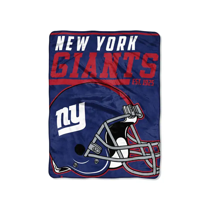"Couverture polaire micro raschel New York Giants 46x60 \"40 Yard Dash\" BLEU/re"